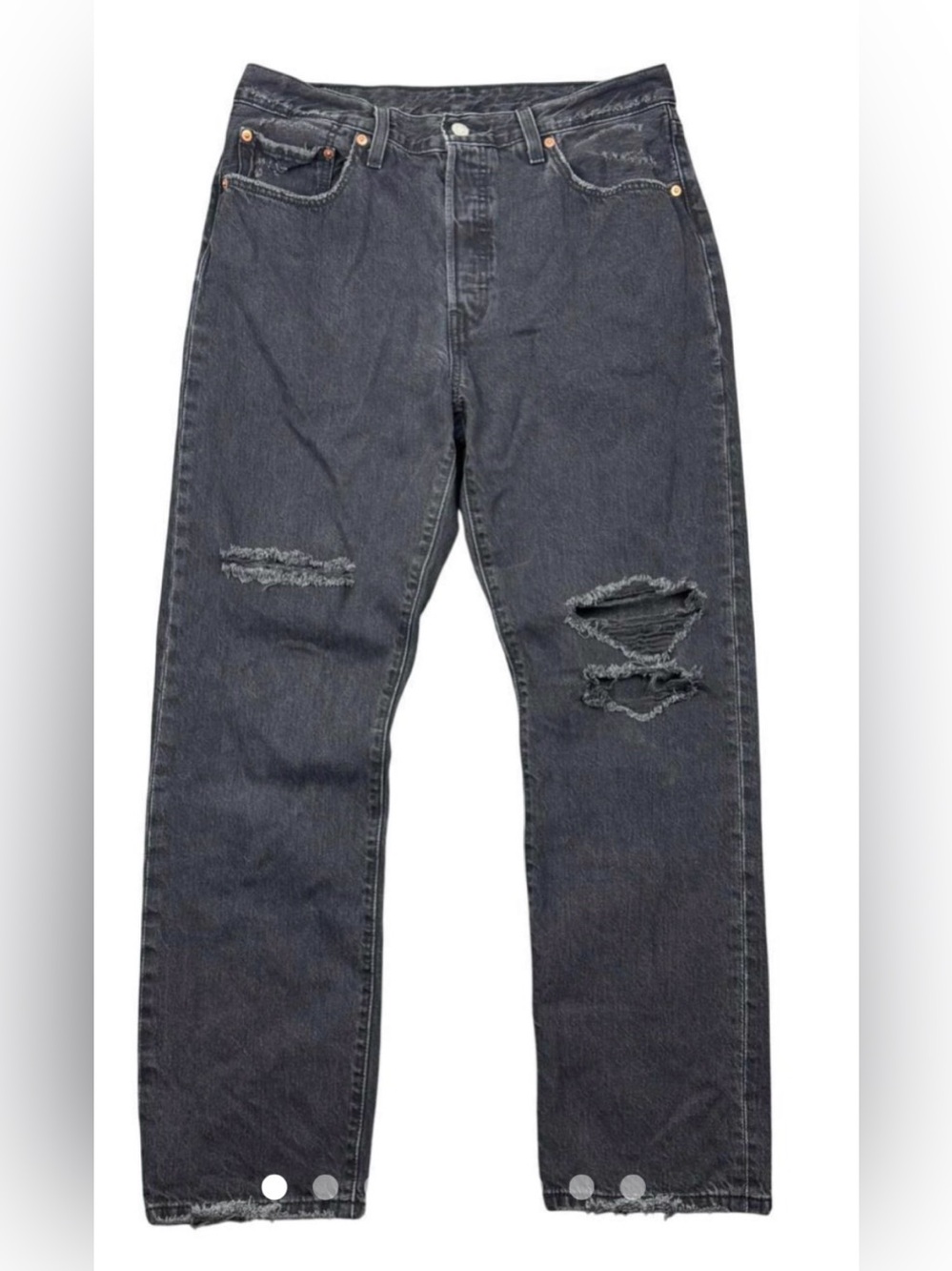 Levi's Women's Straight Leg Distressed Black Jeans